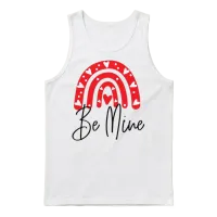 Be Mine Funny Unisex Tank Top - White – 1