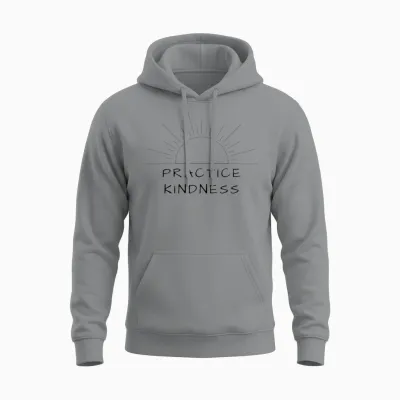 Practice Kindness | Line Art with Sunrise Unisex Hoodie - Sport Grey