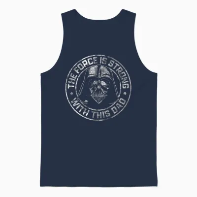 Star Wars Father's Day Darth Vader Strong Force Dad Disney+ Unisex Tank Top - Navy