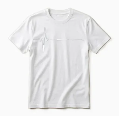Billiard Cue Heartbeat Unisex T-Shirt - White