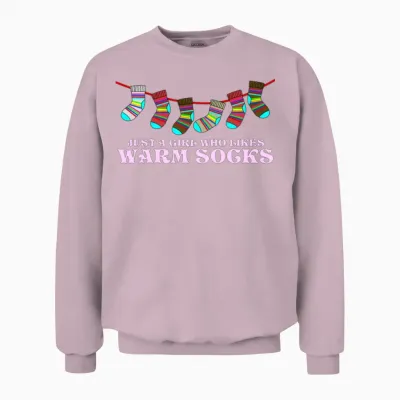Winter Socks Sock Wool Unisex Sweatshirt - Light Pink