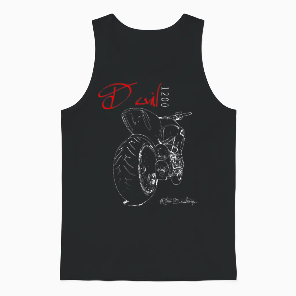 Ducati Diavel 1200 Biker, Motorcycle, Italian Unisex Tank Top in Black