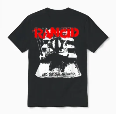 Rancid - Official Merchandise - and Out Come the Wolves Unisex T-Shirt - Black