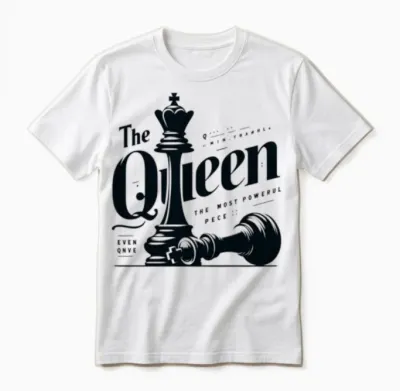 The Queen: Chess's Ultimate Power Unisex T-Shirt - White