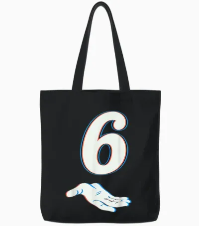 Number 6 Matching 67 Six Seven Meme Couple Halloween Costume Tote Bags - Black