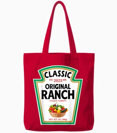 Ranch Sauce Green Salad Dressing Condiment Diy Halloween Tote Bags - Red