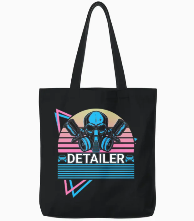 Detailer Retro Tote Bags in Black