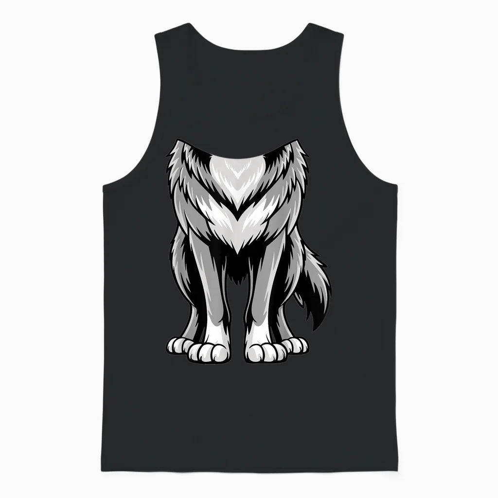 Wolf Shirt Adult Men Women Children Werewolf Costume Unisex Tank Top in Black