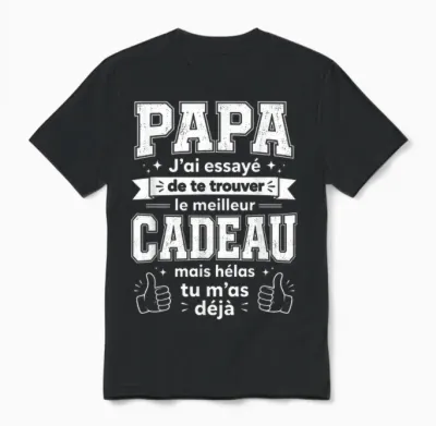 Fete Des Peres Idea Personalise for Dad Unisex T-Shirt - Black
