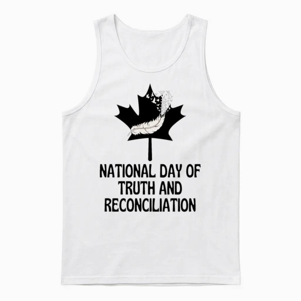 National Day of Truth and Reconciliation Canada E Unisex Tank Top in White