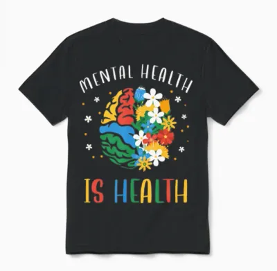 Mental Health Is Health Unisex T-Shirt - Black