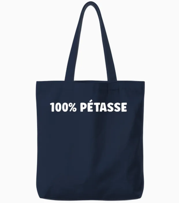 Super Surnom Pétasse Mignonne Humour 100% Pétasse Tote Bags in Navy