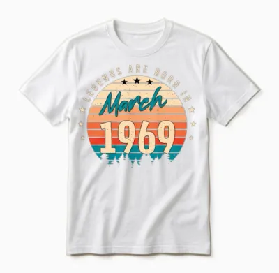 1969 in March Retro Unisex T-Shirt - White