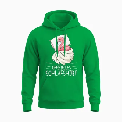 Offizielles Schlafshirt Flamingo Pyjama Schlafanzug Unisex Hoodie - Irish Green