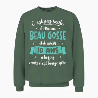 10 Years Birthday Gift Boy Beautiful Kid Gift Idea Unisex Sweatshirt - Military Green