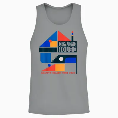 Crowded House – Gravity Stairs T-Shirt, Blue, S Unisex Tank Top - Sport Grey