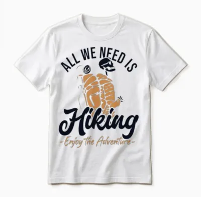 Hiking Enjoy the Adventure Backpacking Outdoor Unisex T-Shirt - White