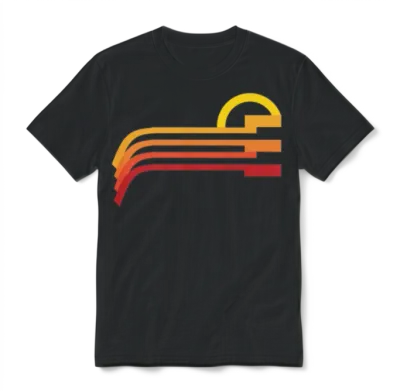Sunset Retro Unisex T-Shirt - Black