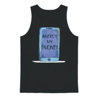 Funny Cell - Where's My Phone - Cellular Mobile Unisex Tank Top - Black – 1