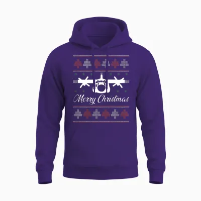 C-130 Hercules Airplane Ugly Christmas Unisex Hoodie - Purple