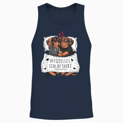 Offizielles Schlafshirt Süßes Dackel Paar Schlaf Unisex Tank Top - Navy