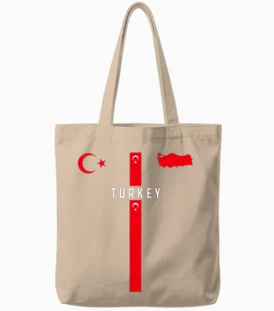 Türkei-Flagge, Silhouettenkarte Der Türkei, Nationales Emblem Tote Bags - Natural
