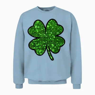 St. Patrick's Day Clover Green Ireland Costume Party Unisex Sweatshirt - Light Blue