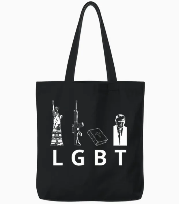 The Bible of Liberty Guns Trump Tote Bags in Black