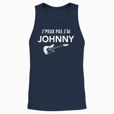 Je Peux Pas J'ai Johnny France Rock Passion Man and Woman T-Shirt, Black, S Unisex Tank Top - Navy
