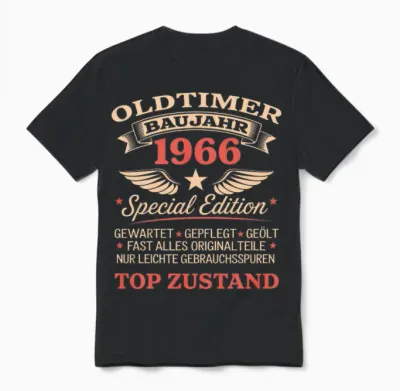 60. Geburtstag Mann Frau 60 Jahre Deko 1966 Geschenk Lustig Unisex T-Shirt - Black