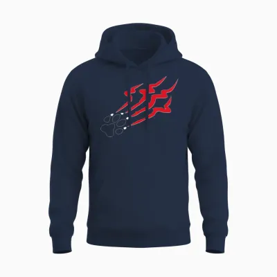 Tiger Claw Scratch Unisex Hoodie - Navy