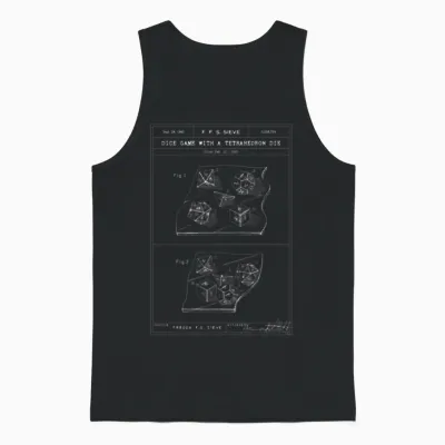 Dice Game Patent (light Ink) Unisex Tank Top - Black