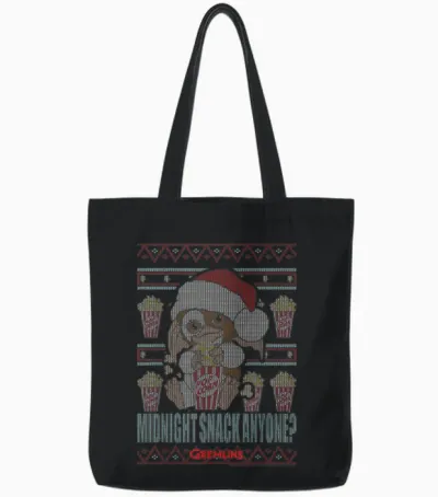 Gremlins Christmas Midnight Snack Anyone Ugly Tote Bags - Black