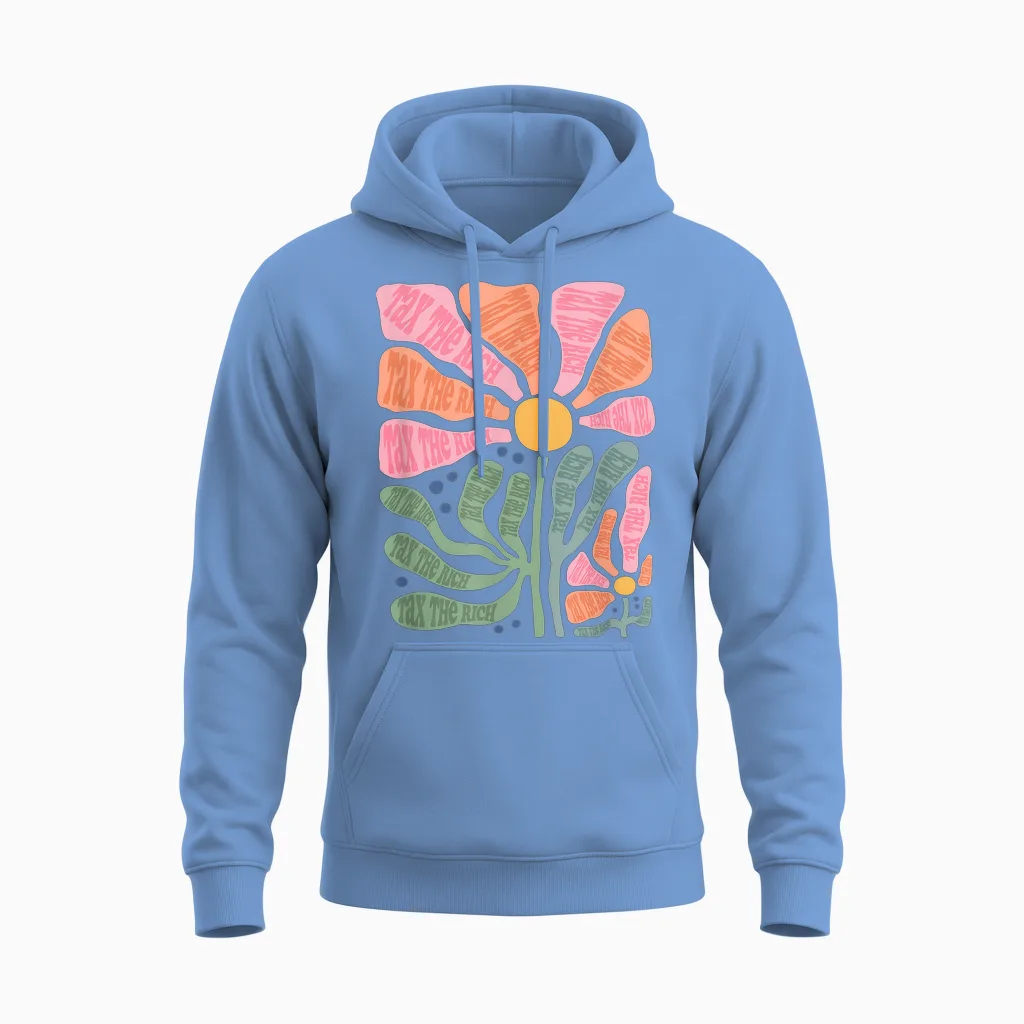 Tax the Rich! Fan Item Left Merch Heidi Reichinnek Unisex Hoodie in Carolina Blue