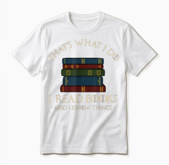 That's What I Do I Read Books and I Know Things - Reading T-Shirt Small Unisex T-Shirt in White