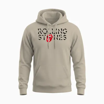 Offizielles the Rolling Stones Hd Tongue Logo Unisex Hoodie - Sand