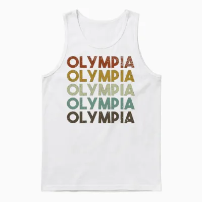 Retro Olympia Washington Unisex Tank Top - White