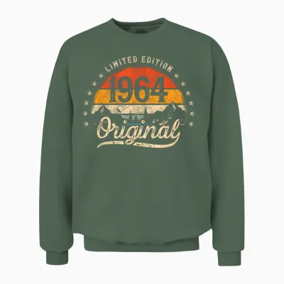 Limited Edition Original 1964 Vintage 62. Geburtstag Mann Unisex Sweatshirt - Military Green