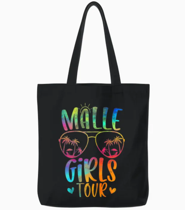 Women's Malle Girls Tour Girls' Evening Mallorca Party Holiday Tote Bags in Black