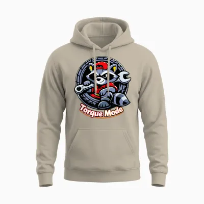 Design Graphique De Pneu De Mécanicien Raton Laveur Unisex Hoodie - Sand