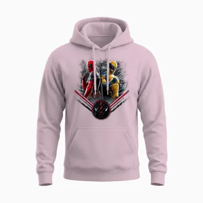 Marvel Studios Deadpool & Wolverine Side-By-Side Claw Icon T-Shirt, Black, S Unisex Hoodie - Light Pink