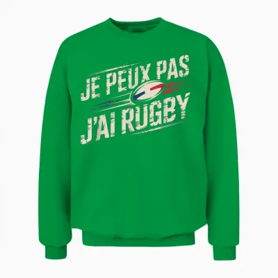 Xv De France Rugby Child I Can Not I Have Rugby Man Unisex Sweatshirt - Irish Green