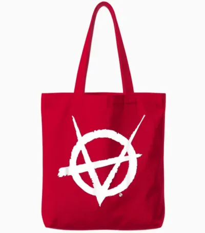 Wod Vampire: the Masquerade Brujah Icon White T-Shirt, Black, S Tote Bags - Red