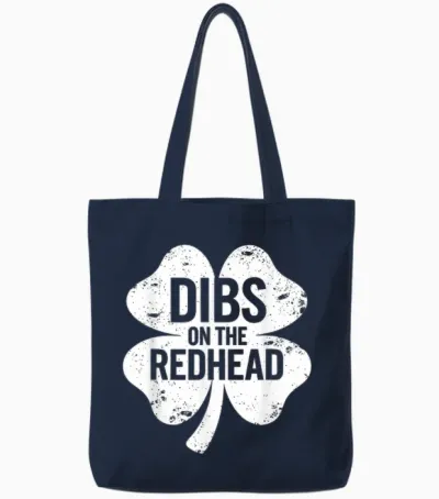 Dibs on the Redhead Funny St Patricks Day Saint Paddys Humor Tote Bags - Navy