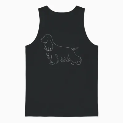 Cocker Spaniel Minimalismus Unisex Tank Top - Black