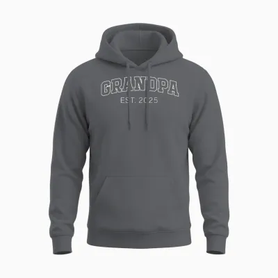 Promoted to Grandpa Est 2025 Soon to Be Grandpa Gifts Poppop Unisex Hoodie - Charcoal