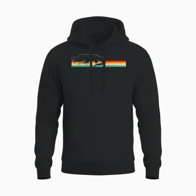 Crocodile Retro Unisex Hoodie - Black