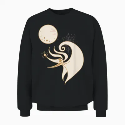 Disney the Nightmare Before Christmas Zero and the Full Moon T-Shirt, Black, S Unisex Sweatshirt - Black