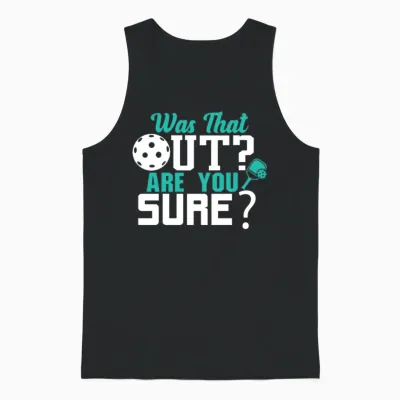 Was That Out Are You Sure !? Tennis Unisex Tank Top - Black