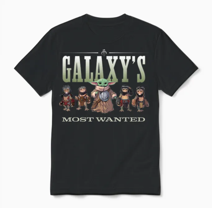 Star Wars: the Mandalorian and Grogu Anzellans Wanted Unisex T-Shirt in Black
